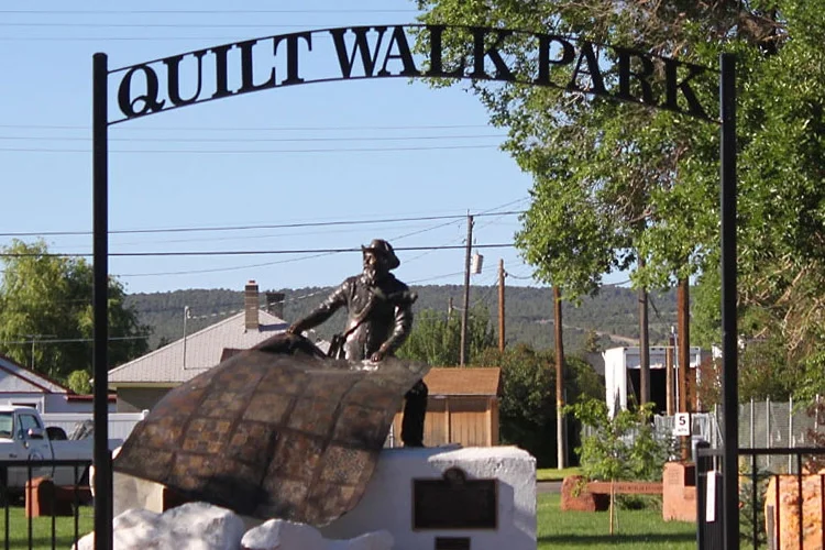 Quilt Walk Park monument in Panguitch